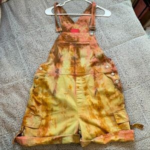 Tie Dye Overall Shorts